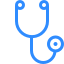 Blue stethoscope icon representing audience analysis in marketing