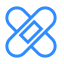 Blue bandage icon representing healthcare