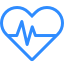 Blue heartbeat icon representing the success of marketing campaigns